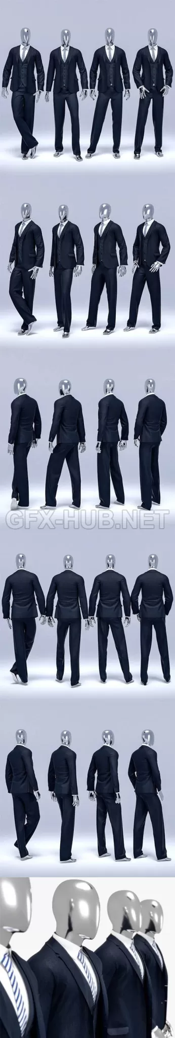 Male suit 3 3d model – 219621