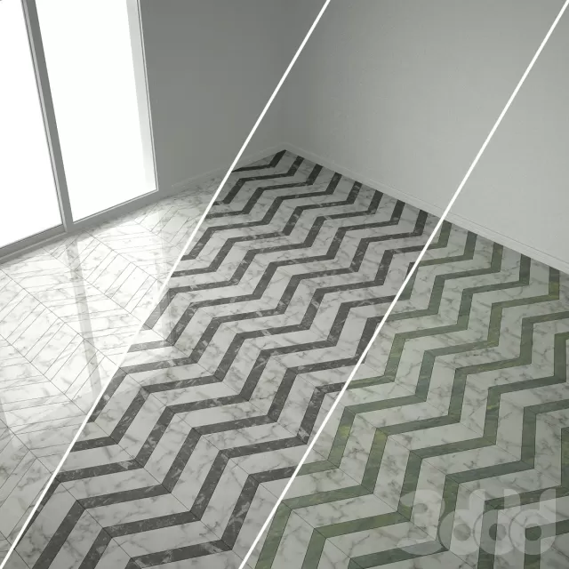 Marble herringbone tiles – 219677
