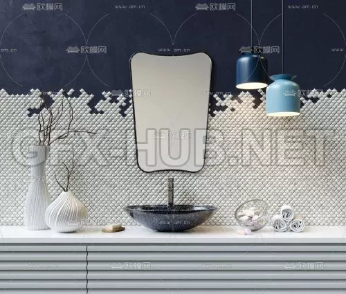 Modern bathroom cabinet sink 3d model – 220517 Modern bathroom cabinet sink 3d model – 220517