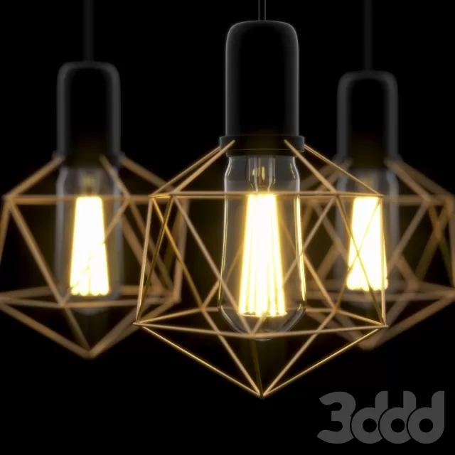 Modern ceiling lamp with classic led light bulb and copper frame – 220537 Modern ceiling lamp with classic led light bulb and copper frame – 220537