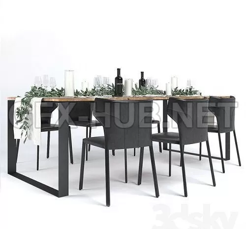 Natuzzi Pi Greco Dinning 3D Model – 221077