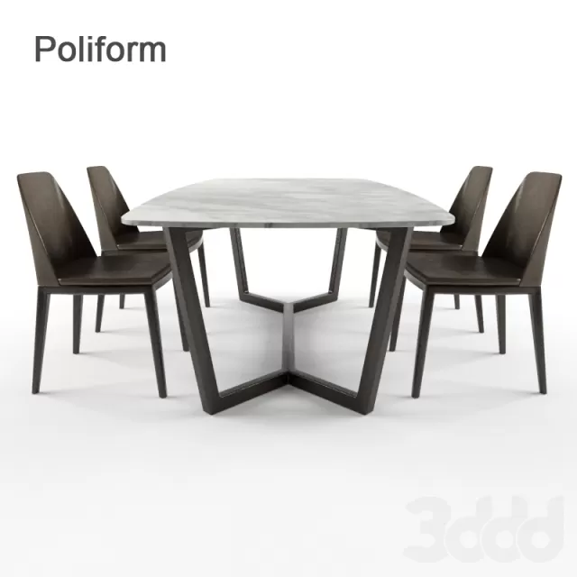 Poliform стол Concorde + стул Grace – 222865