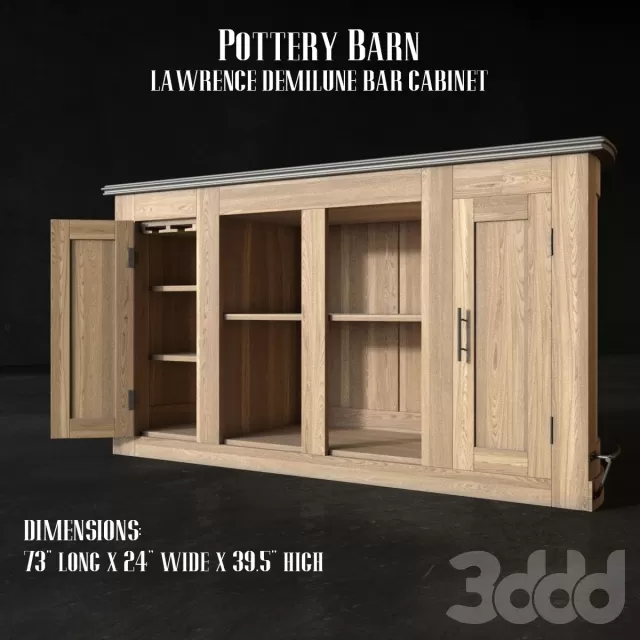 Pottery Barn – LAWRENCE DEMILUNE BAR CABINET – 223075