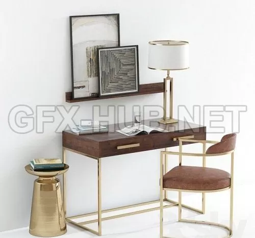 Pottery Barn Fitz desk 3d Model – 223085