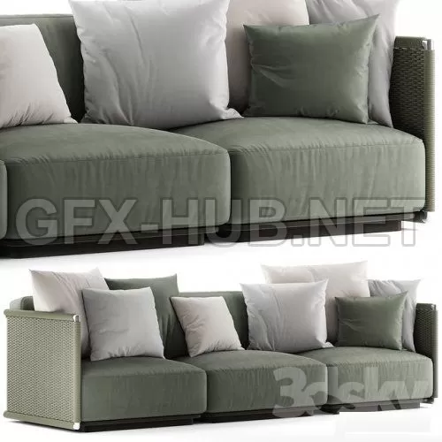 Rattan sofa Eddy by Flexform – 223515