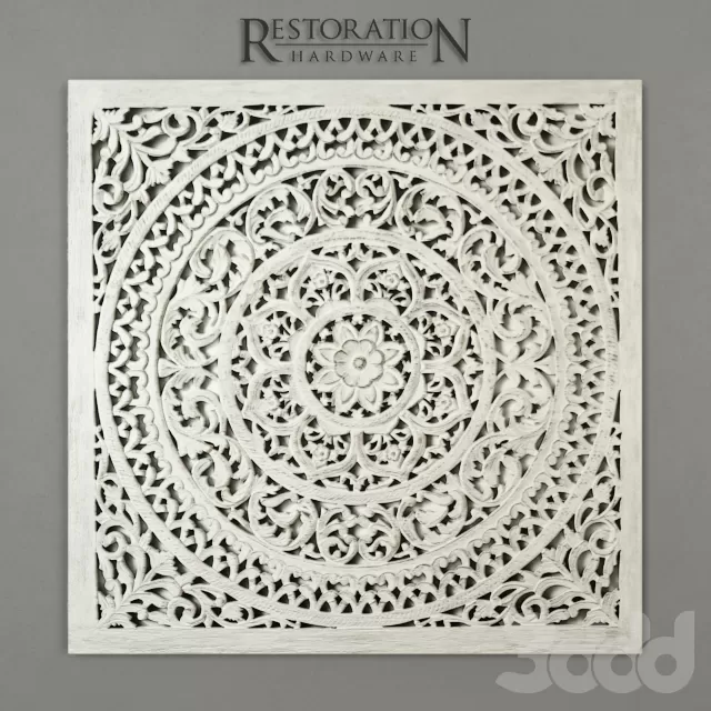 RH HAND-CARVED BOTANICAL MEDALLION – 223829