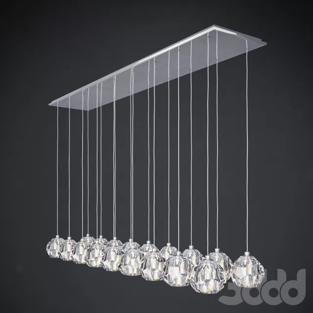 RH-BOULE DE CRISTAL LINEAR CLUSTER CHANDELIER 60 – 223889