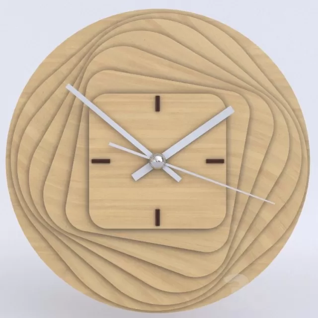 RoundSquare_Wooden_Clock – 224259 RoundSquare_Wooden_Clock – 224259