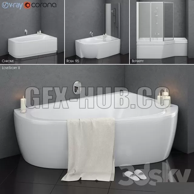 Set of asymmetric baths Ravak set 14 (LoveStory IIChromeRosa 95BeHappy) – 224793 Set of asymmetric baths Ravak set 14 (LoveStory IIChromeRosa 95BeHappy) – 224793