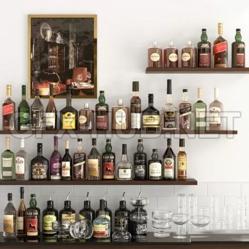 Shelves with bottles of alcohol – 224985