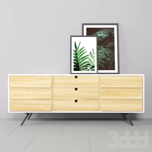 Sideboard in oak with decor – 225127 Sideboard in oak with decor – 225127