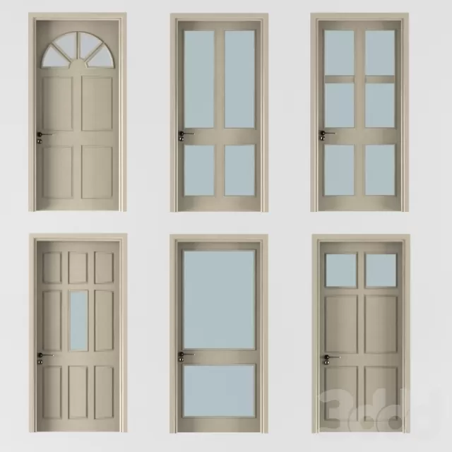 six doors beige color with pane glass – 225275 six doors beige color with pane glass – 225275