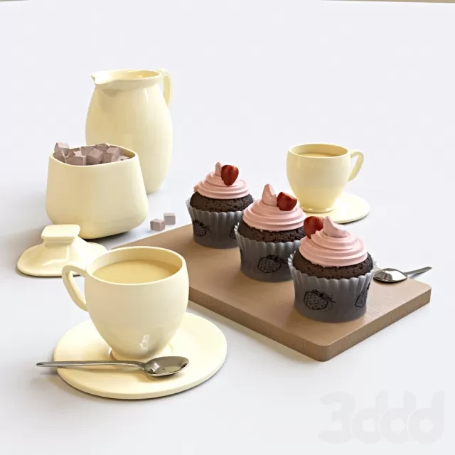 Strawberry cupcakes set – 226429