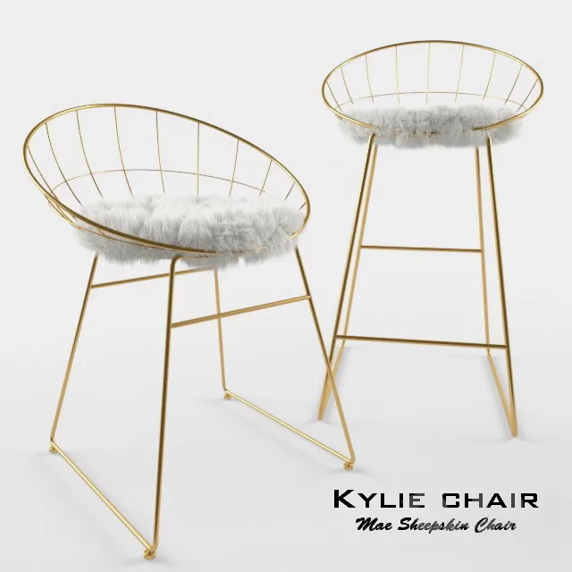 T058G Kylie Sheepskin Chair with cushion bar stool – 226631