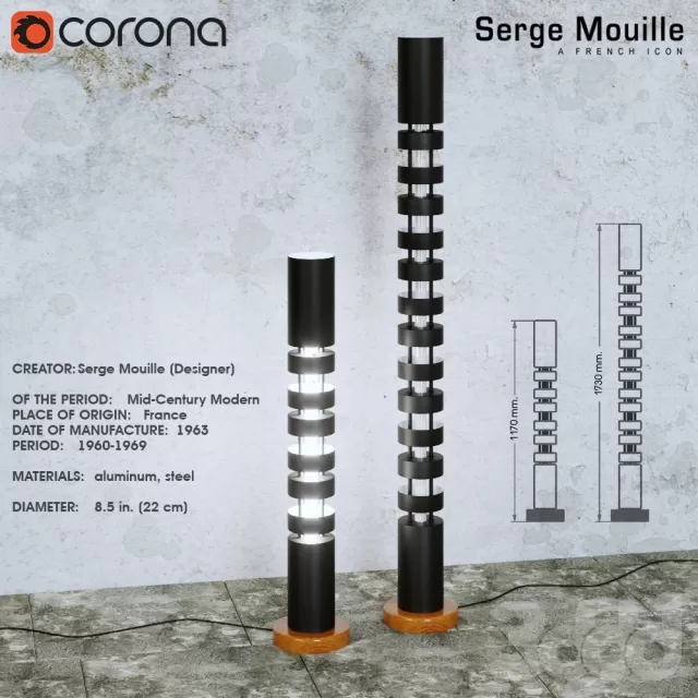 TOTEM Floor Lamp by Serge Mouille – 227317