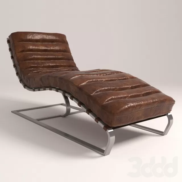 Vintage Brown Leather Chaise Lounge by Regina Andrew Design – 228105