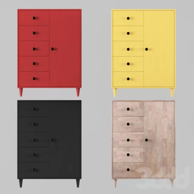 wardrobe Charcoal Grey Armoire – 228475