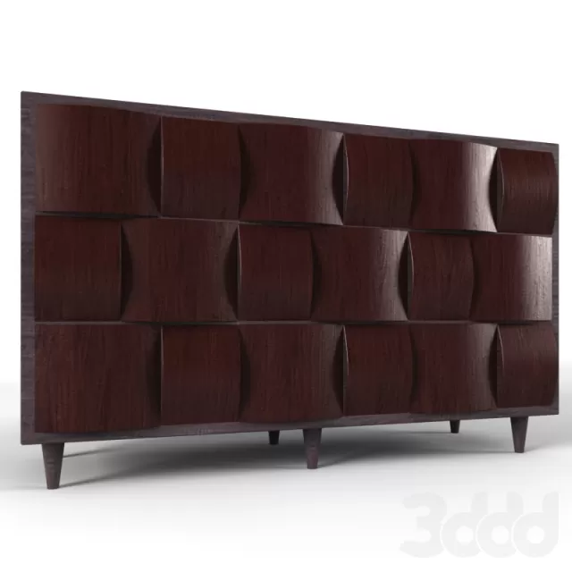wardrobe TRIBECCA HOME Porter Wooden Woven Brown 6-drawer Dresser – 228493
