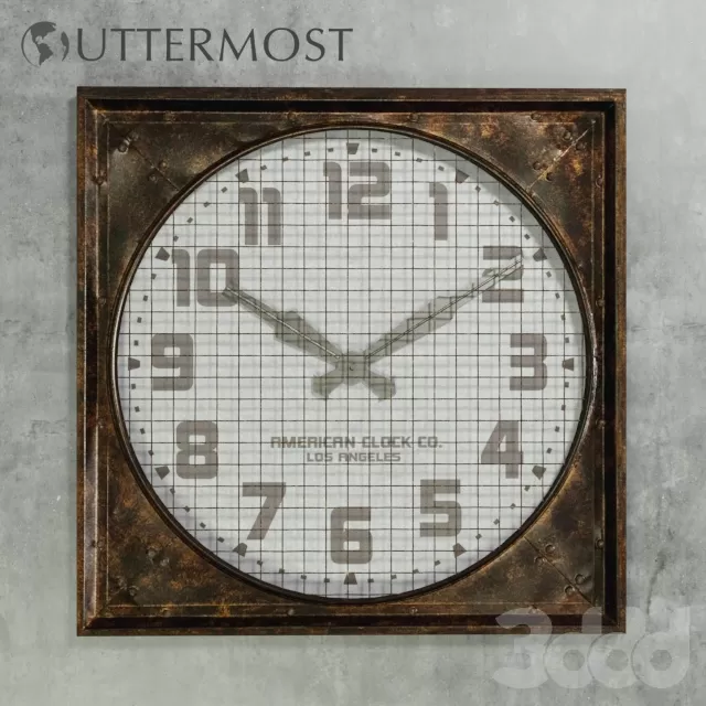 Warehouse Clock w Grill by Uttermost – 228513 Warehouse Clock w Grill by Uttermost – 228513