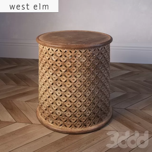 West elm carved wood side table – 228633