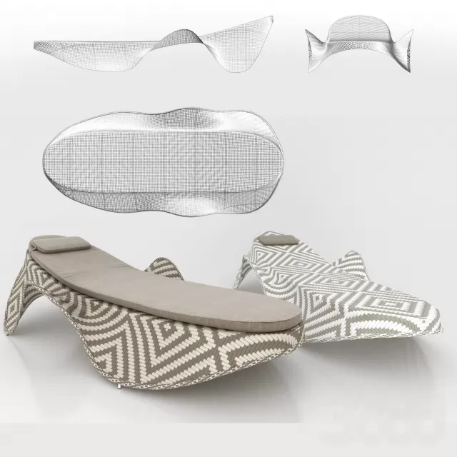 Woven rattan lounge chairs – 229033