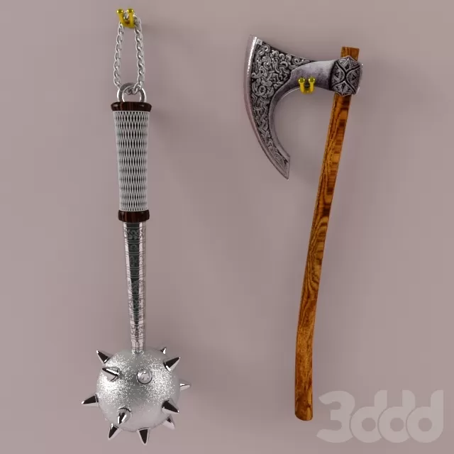 Булава и секира декор на стену – 230025