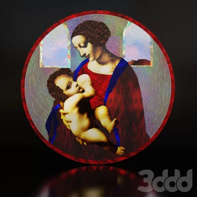 Витраж Мадонна с младенцем – 230253