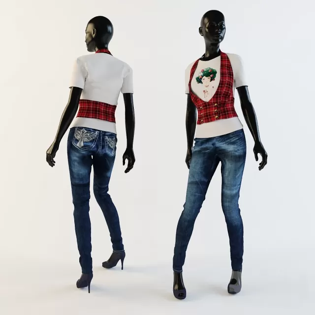 Джинсы+жилет на манекене – 231233