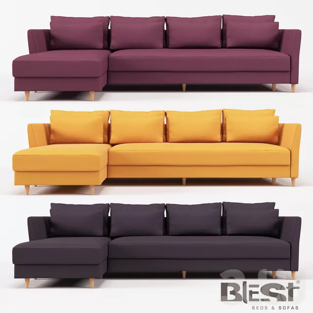 Диван угловой Атари в конфигурации БМР-АР-3ТМ-БМЛ от производителя Blest TM – 231505