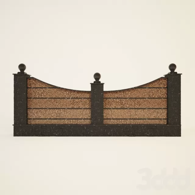 Забор облицованный гранитными плитами – 231773