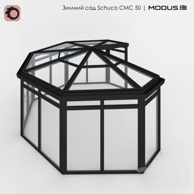 Зимний сад (№ 12) CMC 50 MODUS. Сегментныйс семискатной крышейдля внешнего угла – 231949