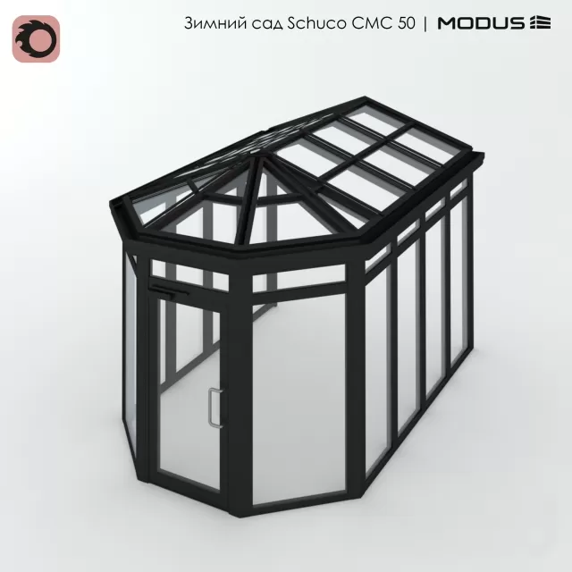 Зимний сад (№ 14) CMC 50 MODUS. Примыкающий к фасадупятискатный – 231953