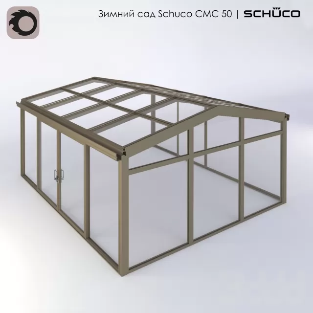 Зимний сад Schuco CMC 50 с двускатной кровлей – 231995