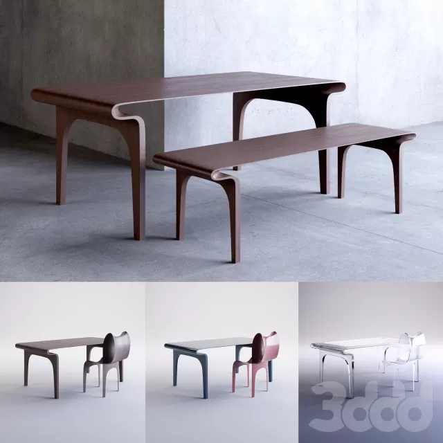 Контурный стол со стулом – 233413