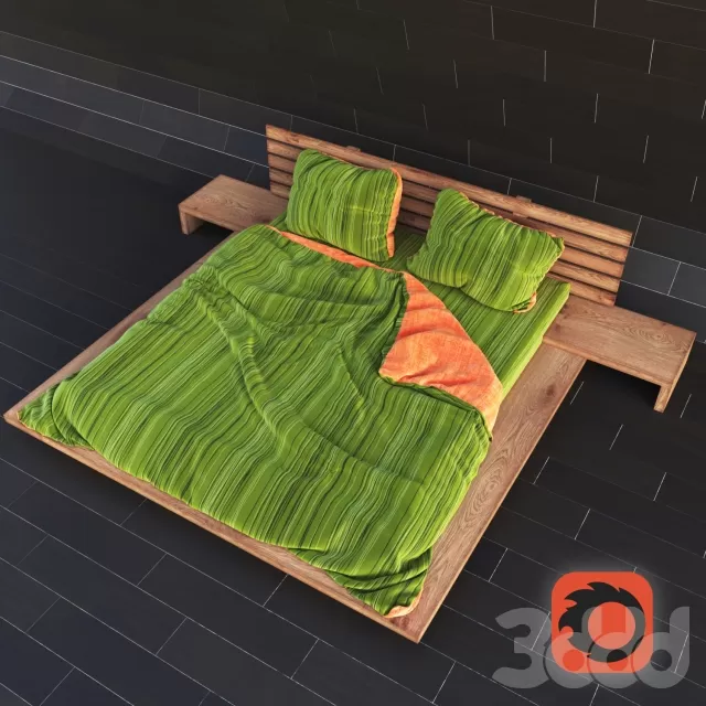 Кровать с постельным бельем – 234143