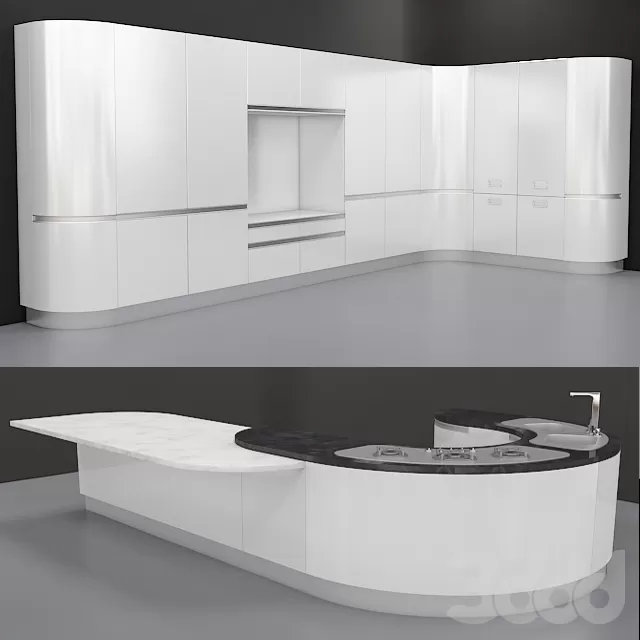 Кухня с островком в современном стиле – 234349