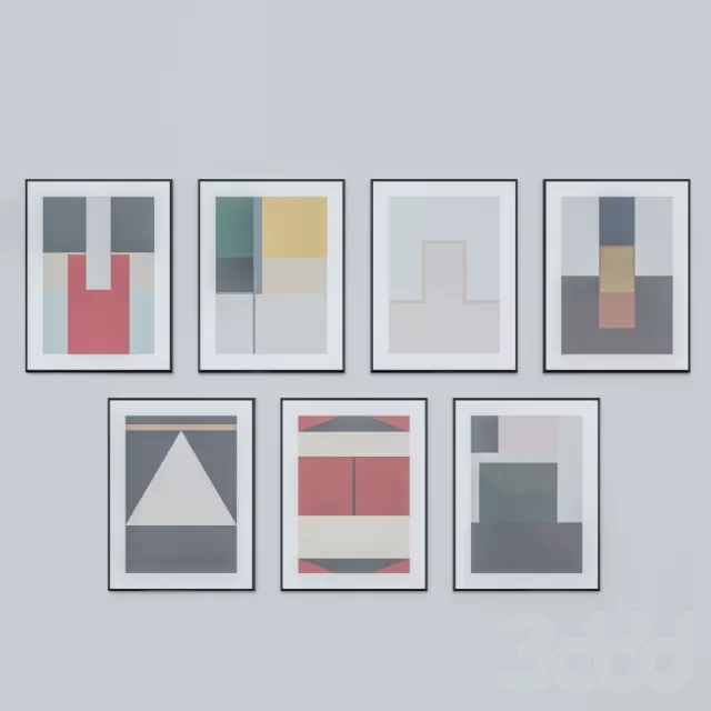 Набор постеров с геометрическими фигурами – 235841