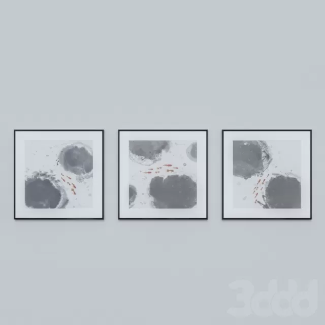 Набор постеров с нарисованными рыбками – 235843