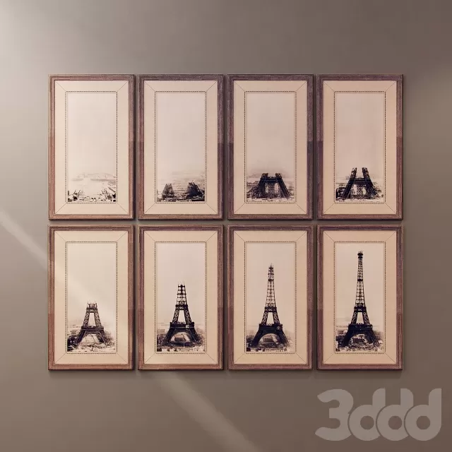 Набор фото процессам стройки Эйфелевой башни – 235873