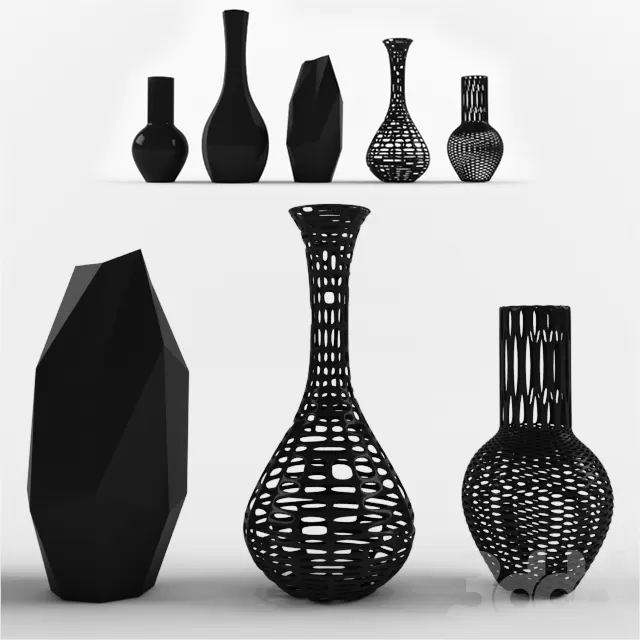 набор черных ваз – 235877