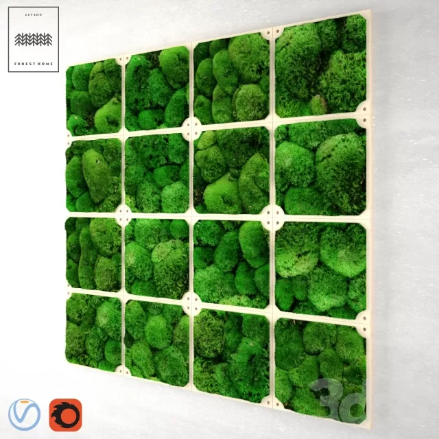Плитки Forest Home. Вертикальное озеленение интерьера. Мох кочковой стабилизированный. – 236749