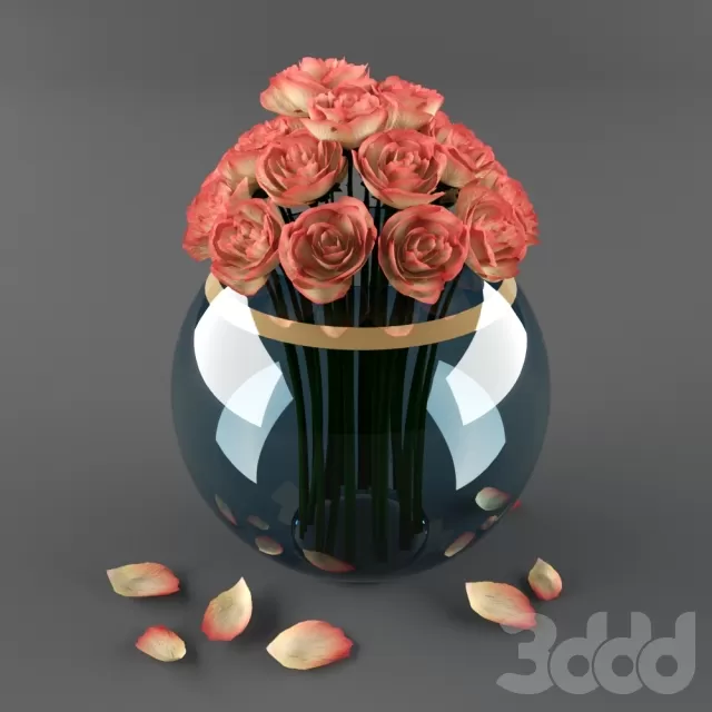 Розы в вазе – 237727