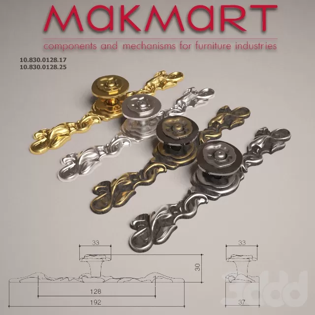 Ручка-кнопка с накладкой 10.830.0128. 2517 – 237753