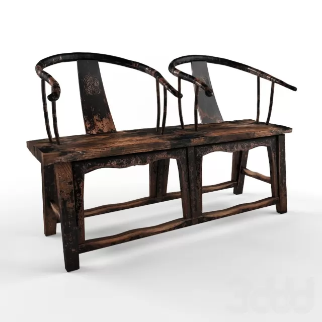 Скамья Antique Rustic Elm Wood Bench – 238145