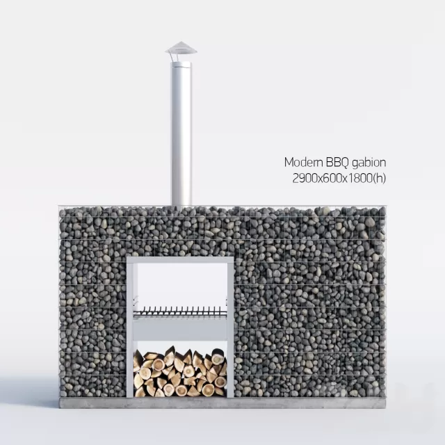 Современная барбекю из габиона – 238267