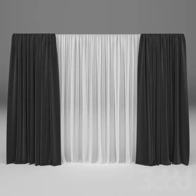 Современная чёрная штора – 238277