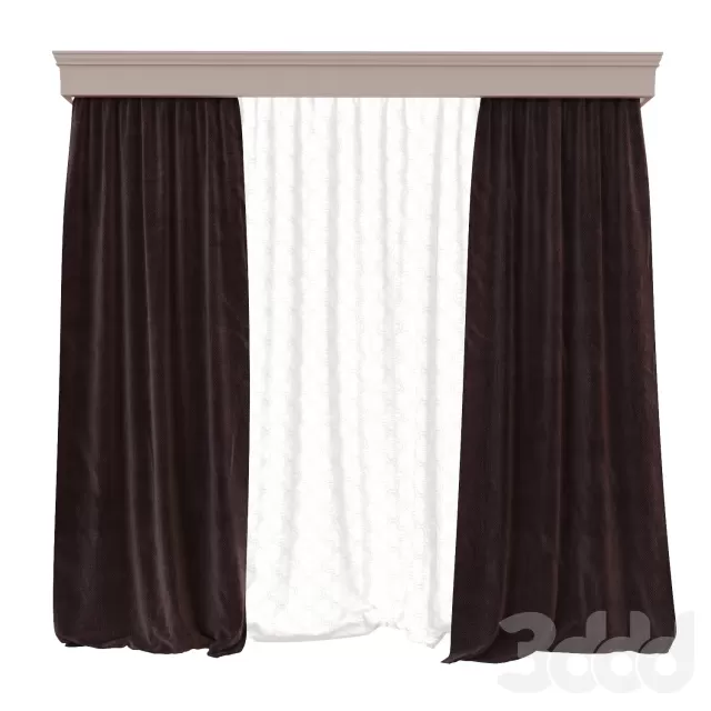 Современная штора с тюлью – 238281