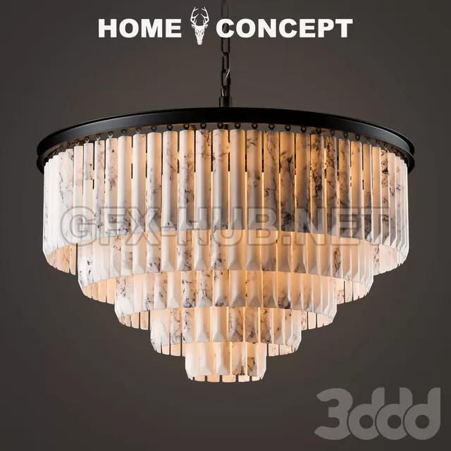 Средняя мраморная люстра Одеон с пятью кольцамиOdeon Chandelier Marble Medium 5 Rings – 238347