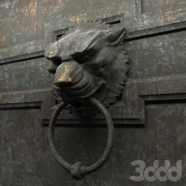 Старинная дверная ручка в виде льва – 238369