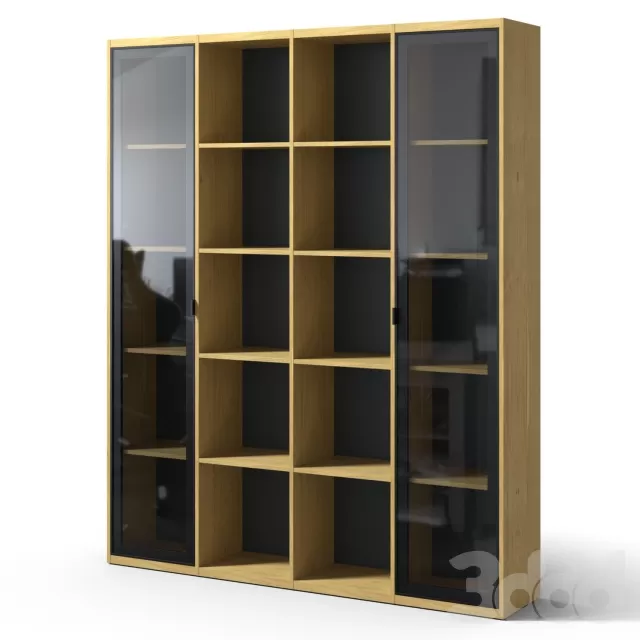 Стеллаж для книг с стеклянными фасадами – 238497